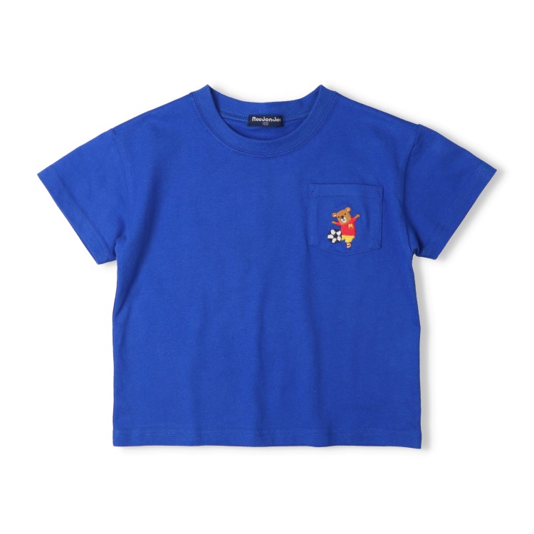 サッカーくま刺繍プリント入り半袖Tシャツ 半袖Tシャツ｜子供服