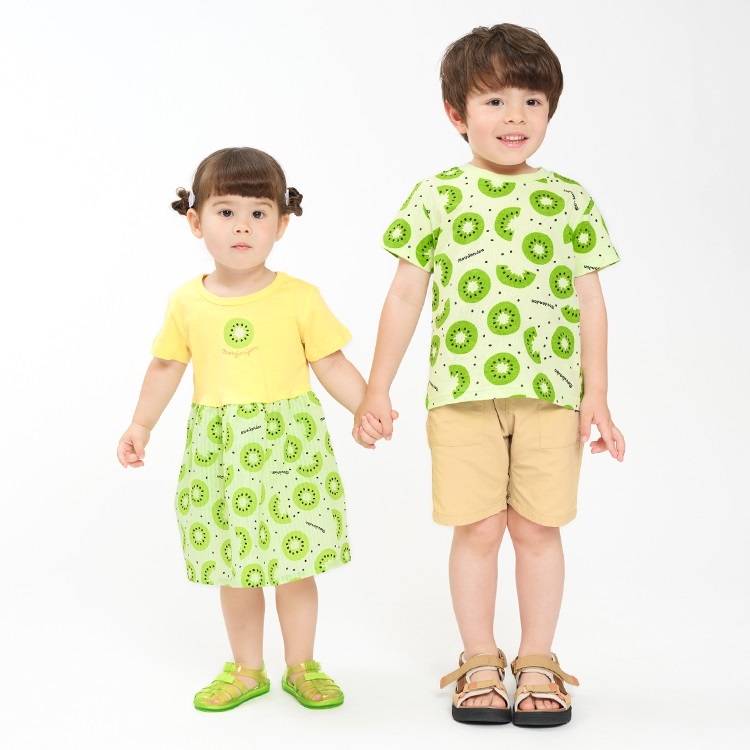 スイカ・キウイフルーツ総柄半袖Tシャツ 半袖Tシャツ｜子供服
