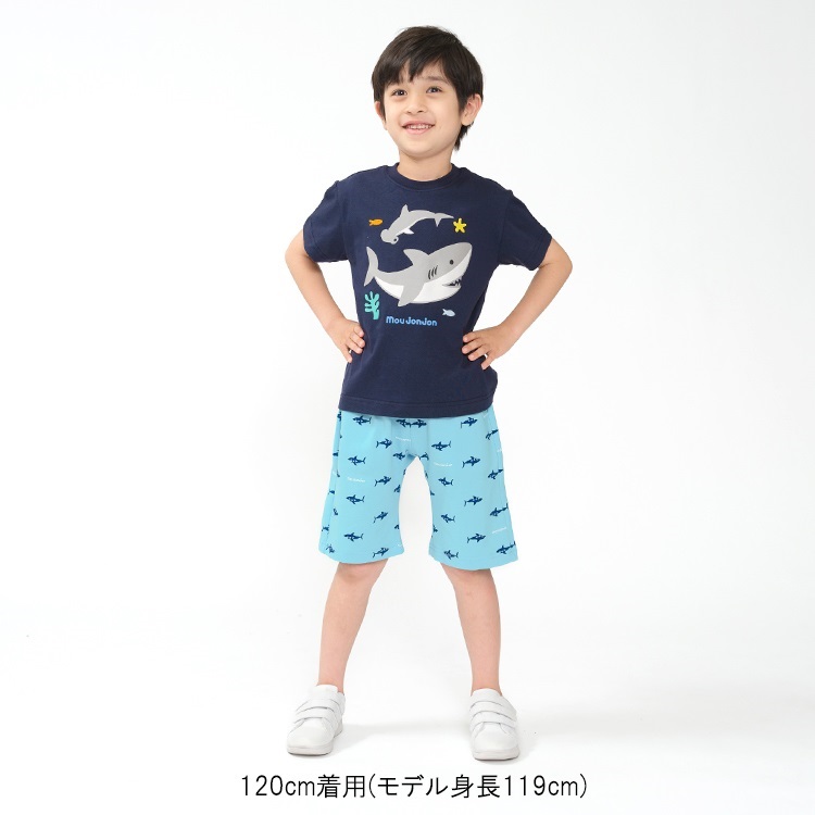 サメ柄5分丈ハーフパンツ ハーフ・ショートパンツ｜子供服・ベビー服の