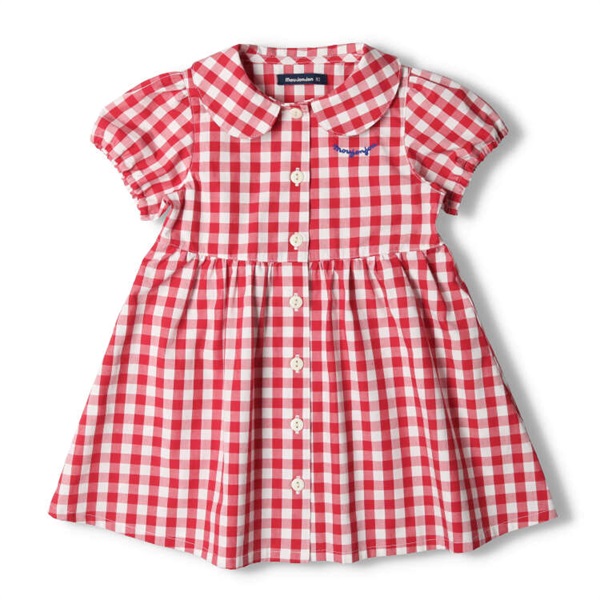 ギンガムチェック前開きワンピース ワンピース｜子供服・ベビー服の
