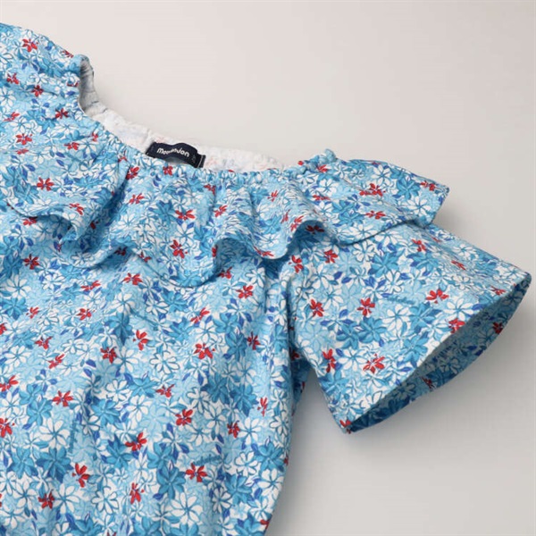 花柄プリントフリル半袖Tシャツ 半袖Tシャツ｜子供服・ベビー服の通販