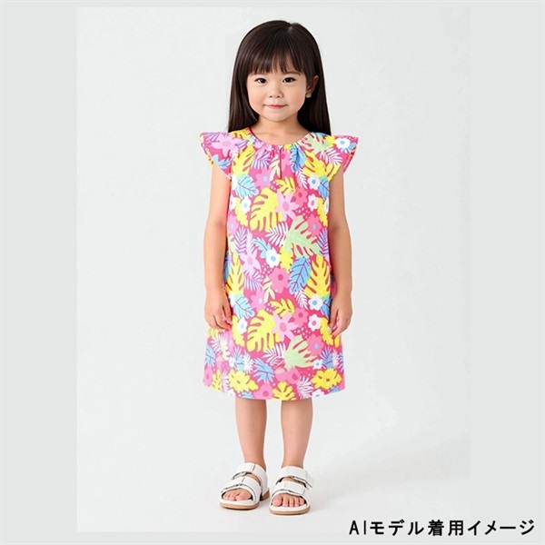 ボタニカル柄レーヨンワンピース ワンピース｜子供服・ベビー服の通販