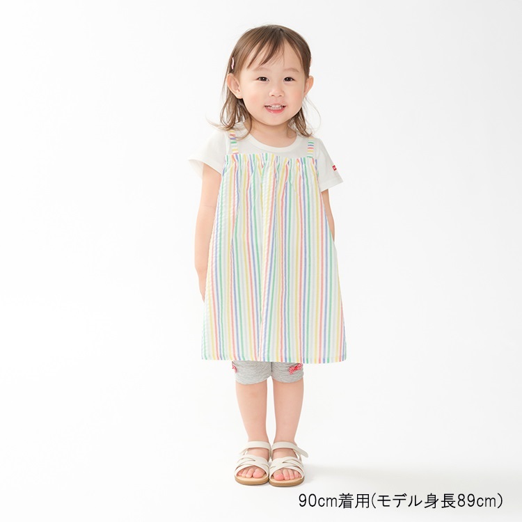 familiar ストライプ 半袖ワンピース 100cm 新品 ファミリア familiar アウトレット 子供服 女の子 100cm 半袖