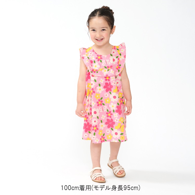 お花柄サッカーワンピース ワンピース｜子供服・ベビー服の通販は