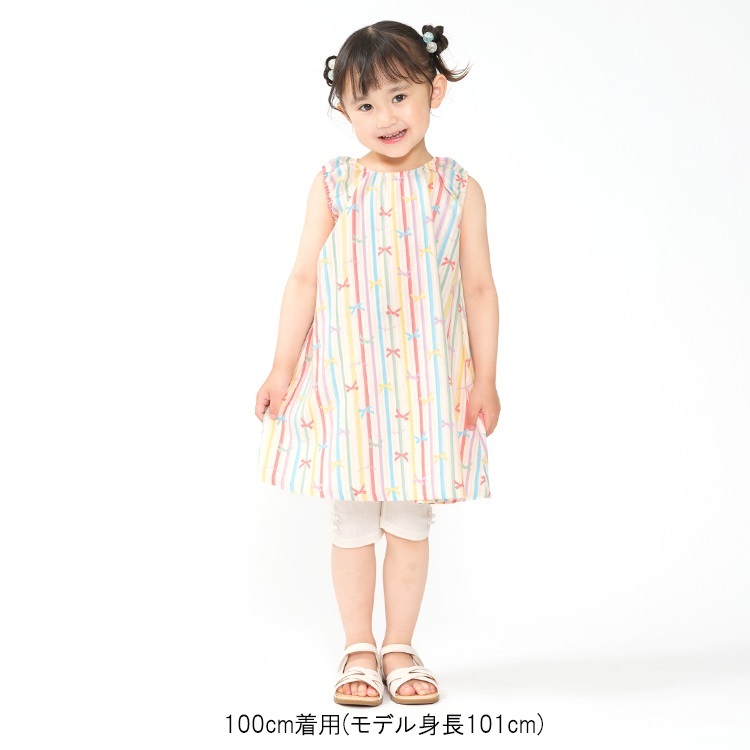 接触冷感】リボン・夏柄ノースリーブワンピース ワンピース｜子供服