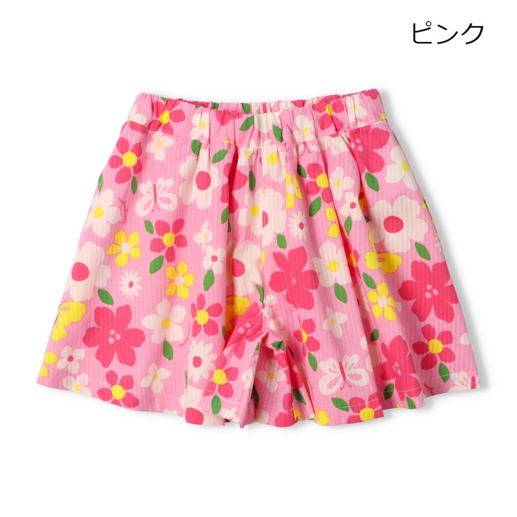 お花柄サッカーキュロットパンツ ハーフ・ショートパンツ｜子供服
