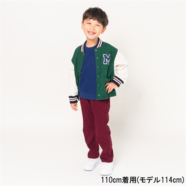 80s　OLD NIKE　刺繍　スタジャン　モックネック　肉厚　モスグリーン ロゴサガラ刺繍裏毛スタジャン ジャケット｜子供服・ベビー服の通販は