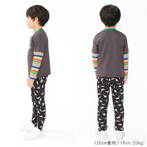 総柄裏毛スキニーパンツ ロングパンツ｜子供服・ベビー服の通販は 