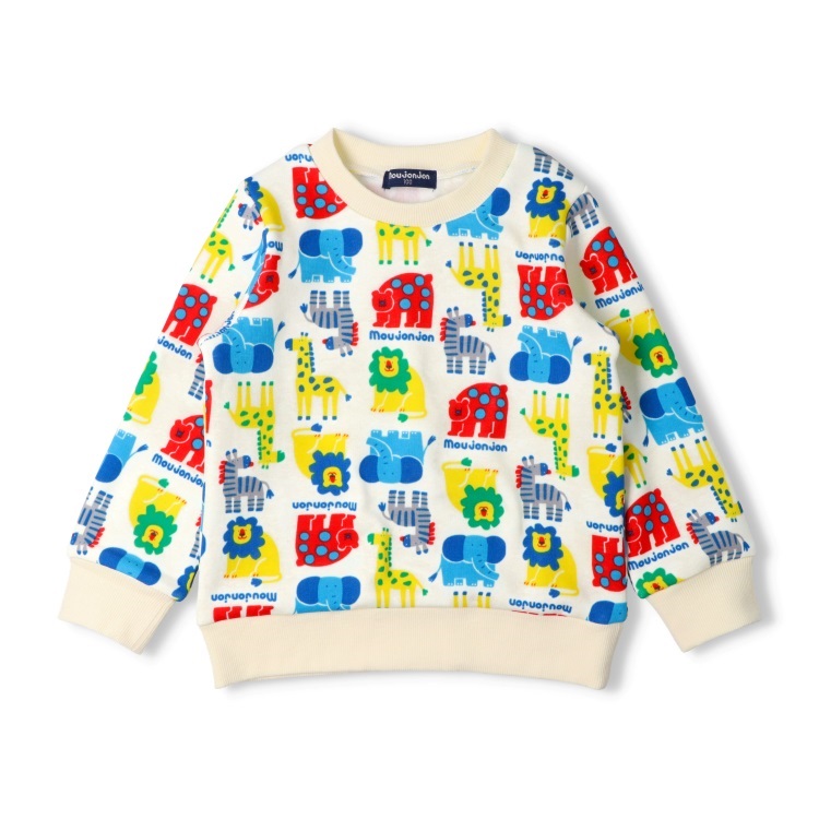 爆温】カラフル動物総柄裏起毛トレーナー トレーナー｜子供服