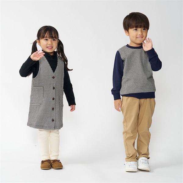 千鳥格子チェック柄ジャンパースカート ジャンパースカート｜子供服