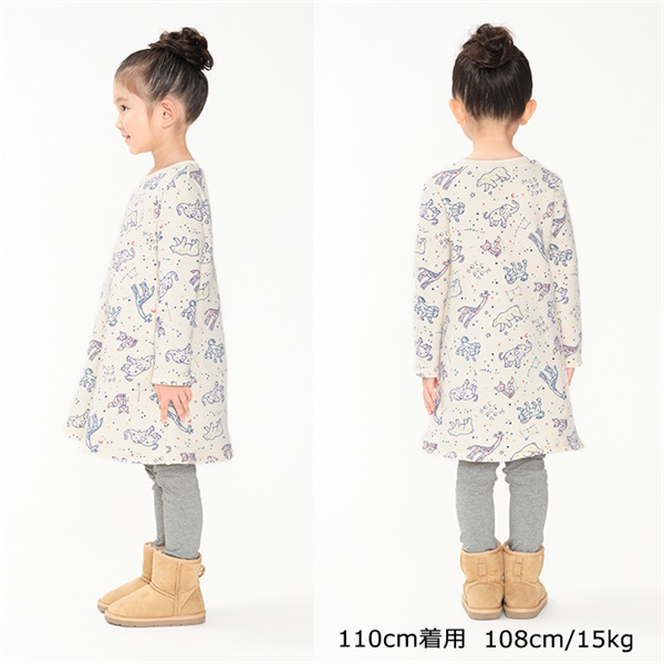 WEB限定】のびぽか裏起毛星座柄ワンピース ワンピース｜子供服