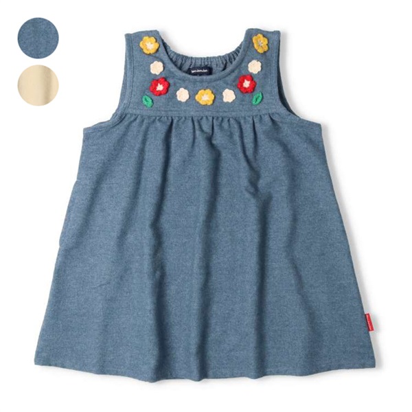 お花モチーフ付きジャンパースカート・ジャンスカ ジャンパースカート