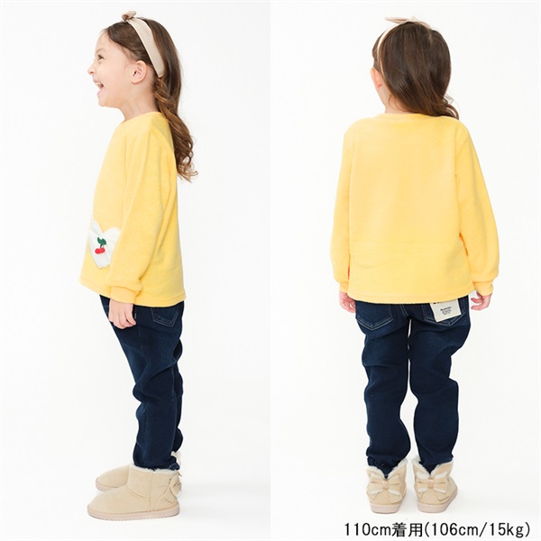 さくらんぼポシェットブークレ裏起毛トレーナー トレーナー｜子供服