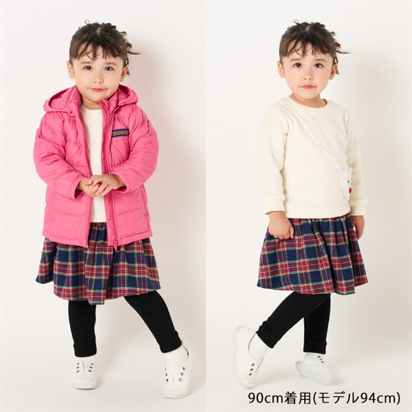 チェック柄スカート付きレギンスパンツ ロングパンツ｜子供服