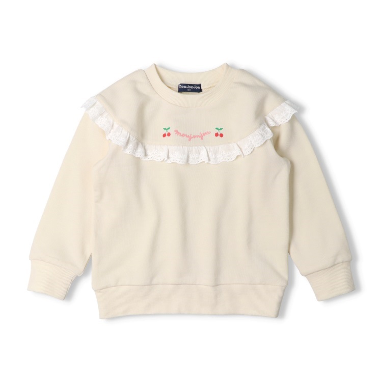 さくらんぼ刺繍レース付裏毛トレーナー トレーナー｜子供服