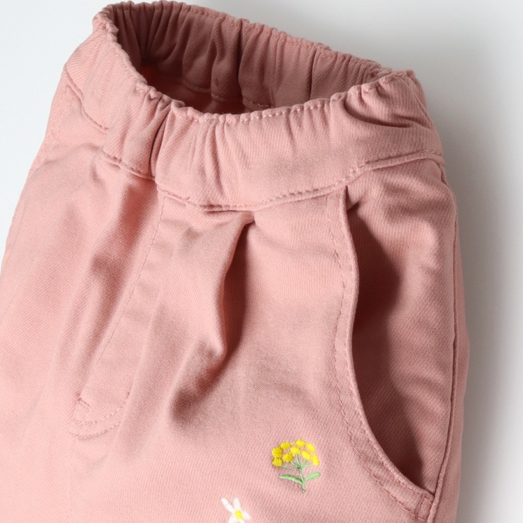 お花刺繍裏起毛ツイルロングパンツ ロングパンツ｜子供服・ベビー服の