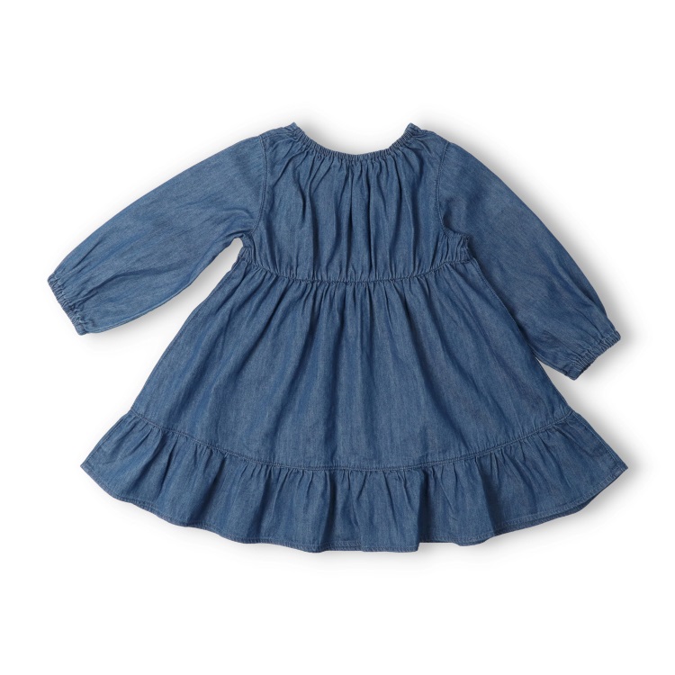 さくらんぼ刺繍デニム長袖ワンピース ワンピース｜子供服・ベビー服の