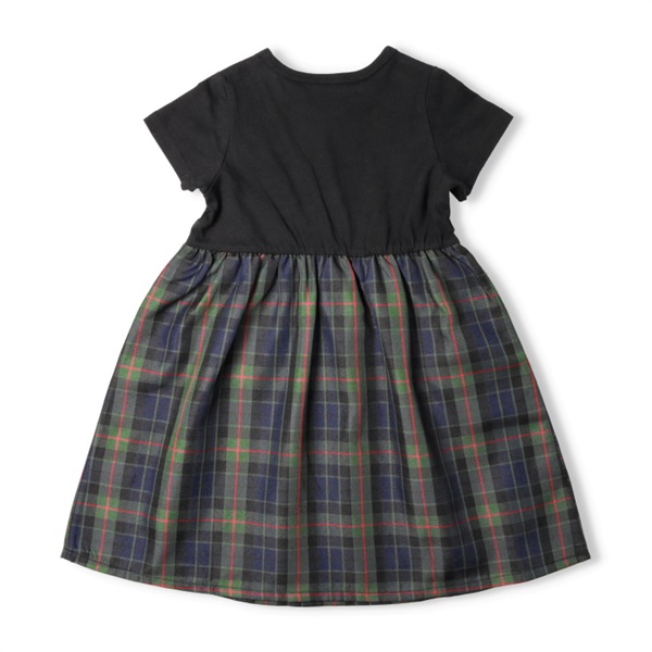 チェック柄スカートドッキングワンピース ワンピース｜子供服