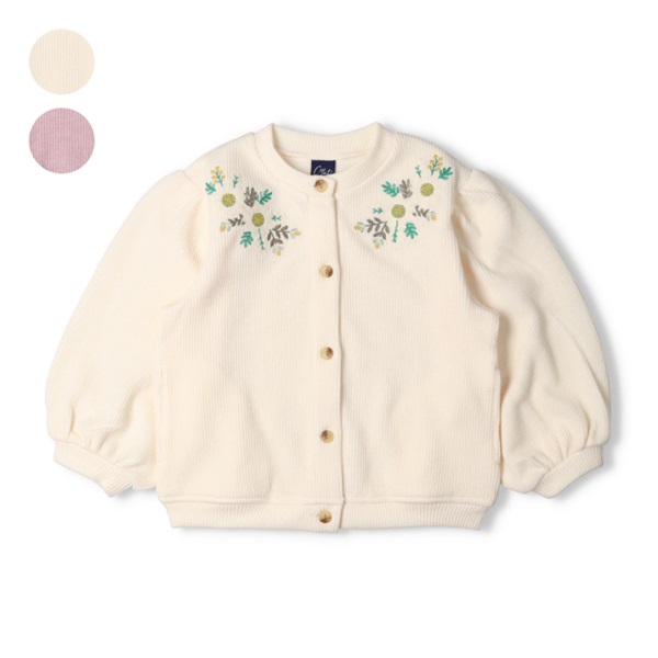 お花刺繍ニット風カーディガン カーディガン｜子供服・ベビー服の通販