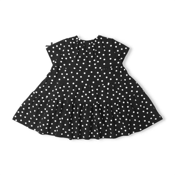Rouje ドット柄 半袖ワンピース Rouje◇水玉ワンピース/ドット ドレス シャツワンピ 総柄 黒 【公式通販】