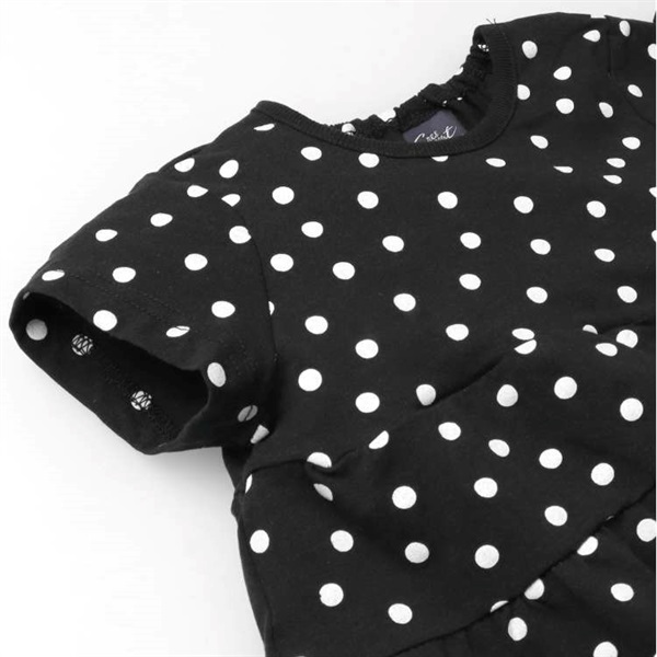 水玉ドット柄ティアード半袖ワンピース ワンピース｜子供服・ベビー服