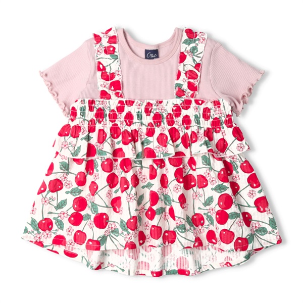 さくらんぼ・レモン柄キャミ半袖Tシャツ 半袖Tシャツ｜子供服