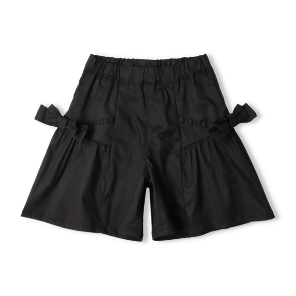 リボン付き3分丈無地キュロットパンツ ハーフ・ショートパンツ｜子供服 