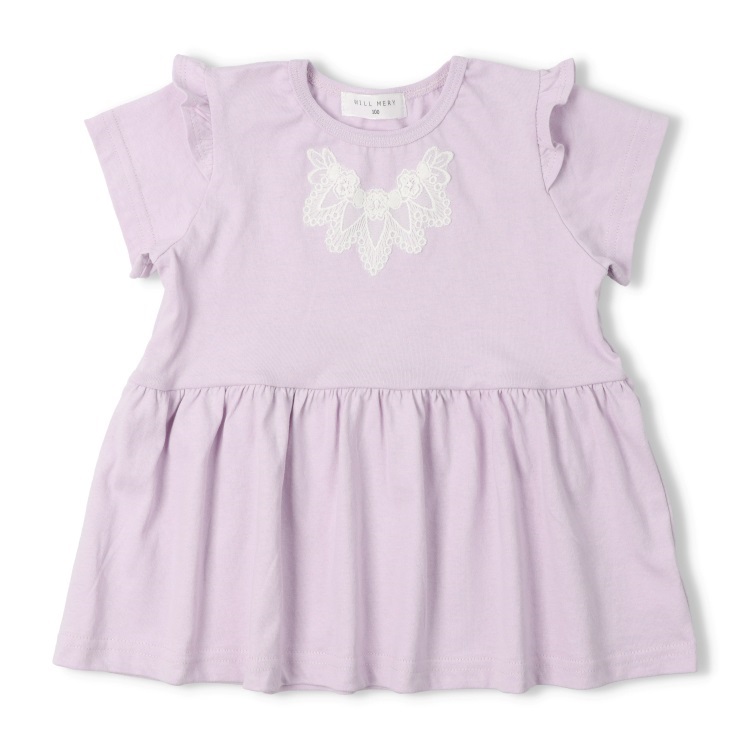 WEB限定】レース付肩フリル半袖Tシャツ 半袖Tシャツ｜子供服・ベビー服 
