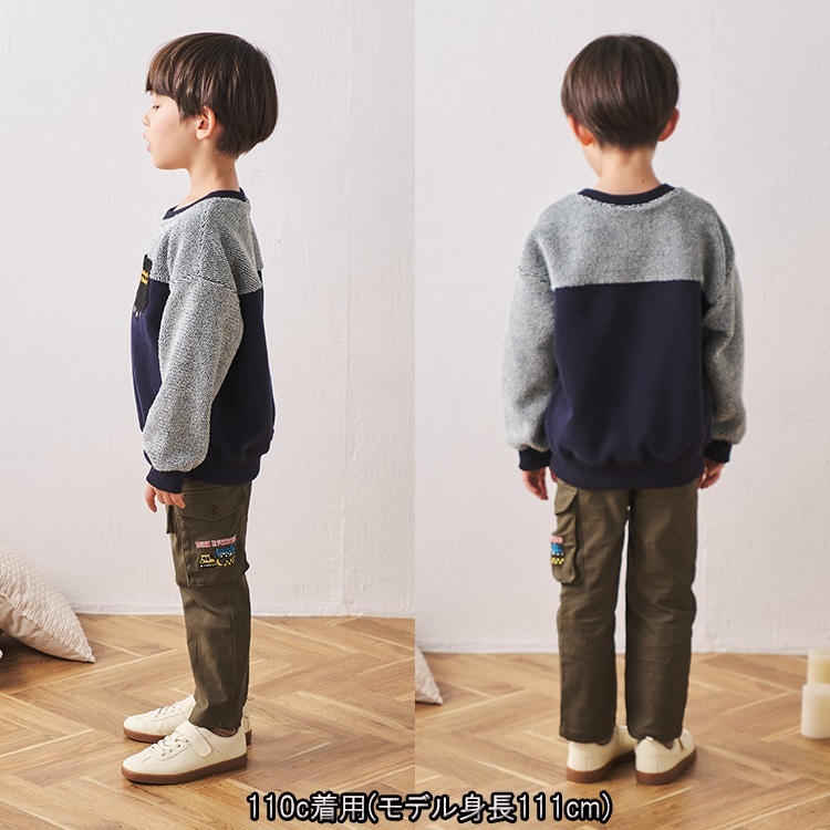 会員ランク別セール対象】働く車刺繍ボア切替トレーナー トレーナー