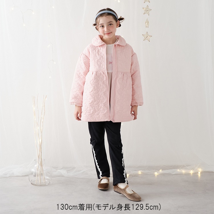 爆温】レースリボン付き裏起毛ロングパンツ ロングパンツ｜子供服