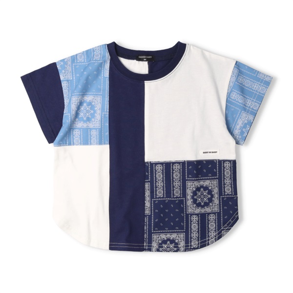バンダナ柄切替半袖Tシャツ 半袖Tシャツ｜子供服・ベビー服の通販は