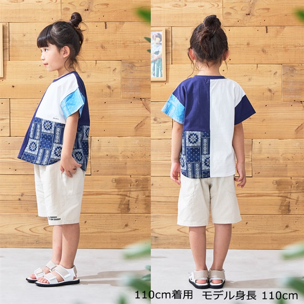 バンダナ柄切替半袖Tシャツ 半袖Tシャツ｜子供服・ベビー服の通販は