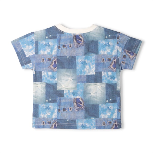 デニムパッチワーク風プリント半袖Tシャツ 半袖Tシャツ｜子供服