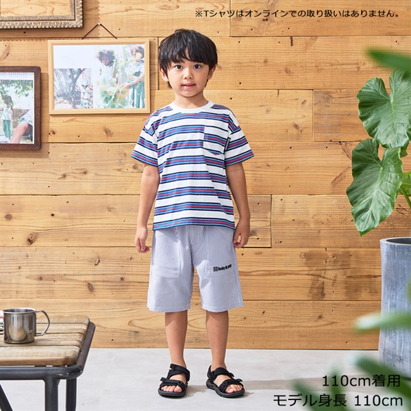 サッカーストライプ5分丈ハーフパンツ ハーフ・ショートパンツ｜子供服