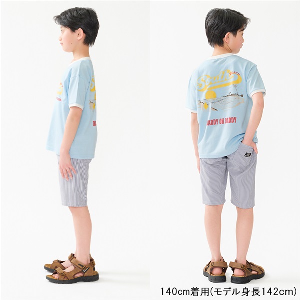 サッカーストライプ5分丈ハーフパンツ(140-160cm) ハーフ・ショート