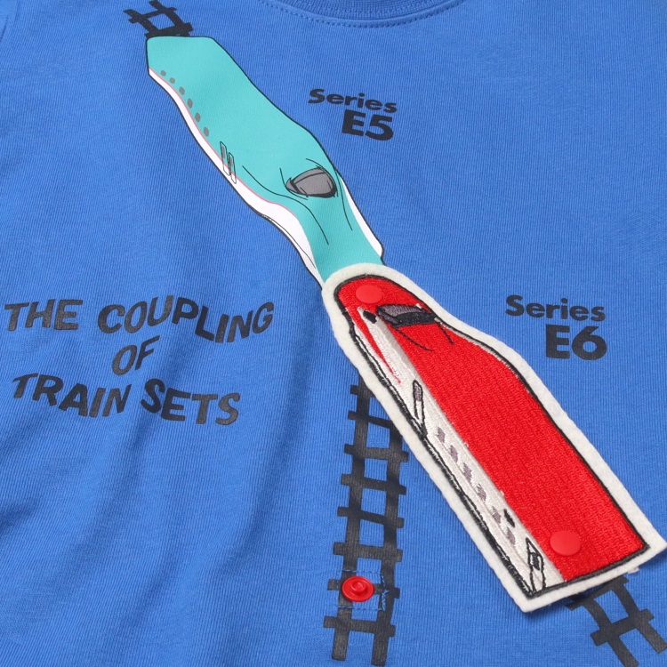 新幹線電車こまちはやぶさ連結半袖Tシャツ 半袖Tシャツ｜子供服