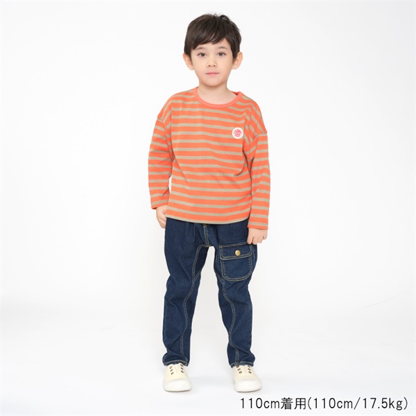 先染めボーダー長袖Tシャツ・ロンT 長袖Tシャツ｜子供服・ベビー服の