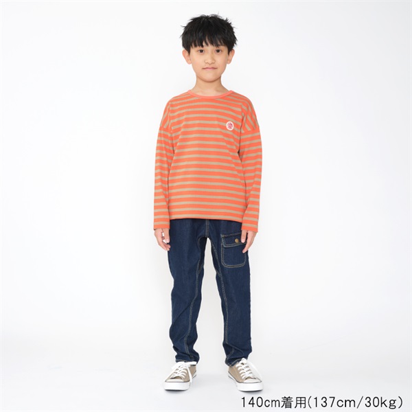 先染めボーダー長袖Tシャツ・ロンT(140cm-160cm) 長袖Tシャツ｜子供服
