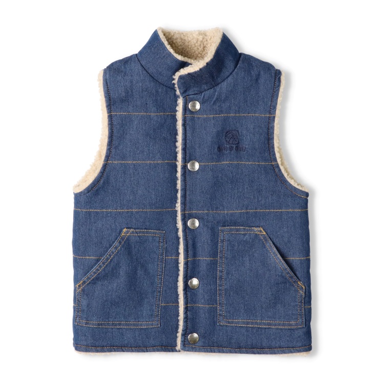 R by 45rpm リバーシブルベスト ボア デニム インディゴ サイズ3