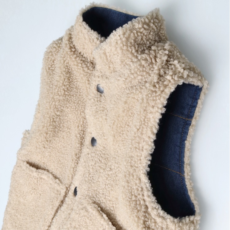 ❤リバーシブル ❤dopタンバリン&ラビットボアベスト デニムボア