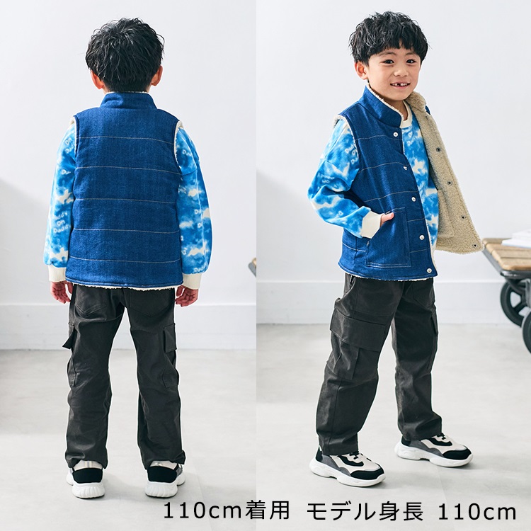 デニムボアリバーシブルベスト ベスト｜子供服・ベビー服の通販は