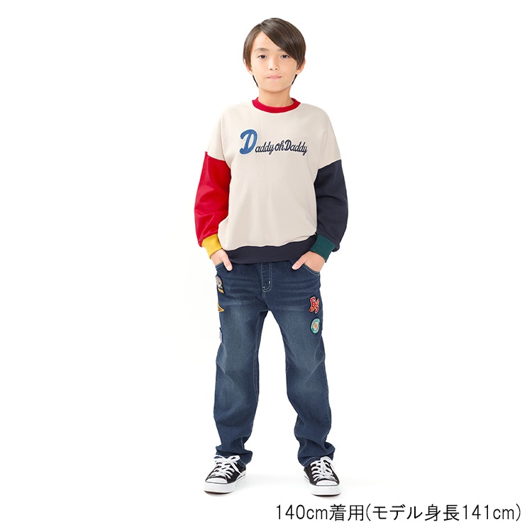ロゴ刺繍クレイジー配色裏毛トレーナー トレーナー｜子供服・ベビー服