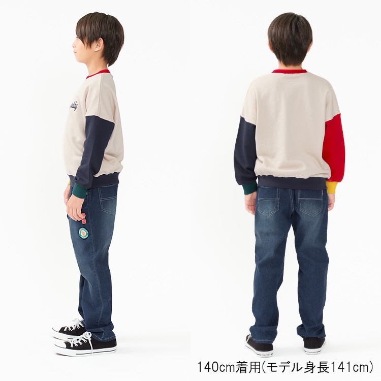 ロゴ刺繍クレイジー配色裏毛トレーナー トレーナー｜子供服・ベビー服
