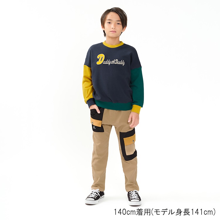 ロゴ刺繍クレイジー配色裏毛トレーナー トレーナー｜子供服・ベビー服