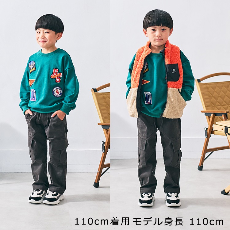 ワッペン付裏毛トレーナー トレーナー｜子供服・ベビー服の通販は