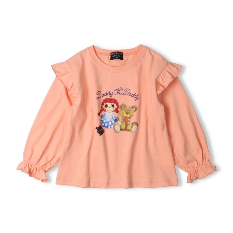 ダディコプリント肩フリル長袖Tシャツ 長袖Tシャツ｜子供服・ベビー服