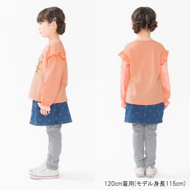 ダディコプリント肩フリル長袖Tシャツ 長袖Tシャツ｜子供服・ベビー服