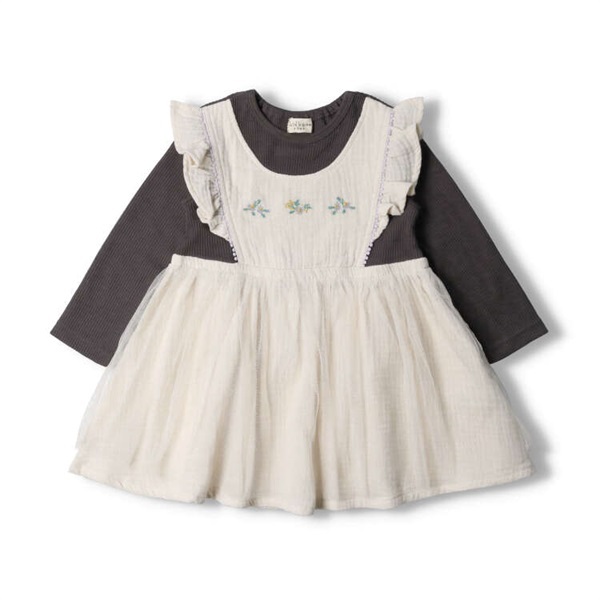 Wガーゼエプロンワンピース ワンピース｜子供服・ベビー服の通販は