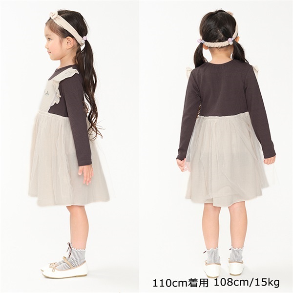 Wガーゼエプロンワンピース ワンピース｜子供服・ベビー服の通販は