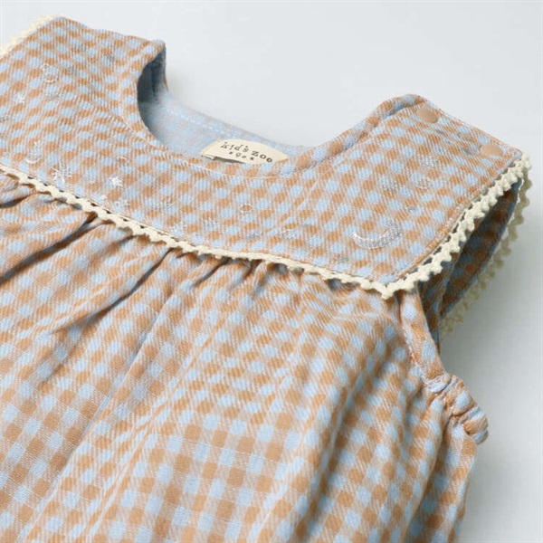 Wガーゼチェック柄チュニック ベビートップス｜子供服・ベビー服の